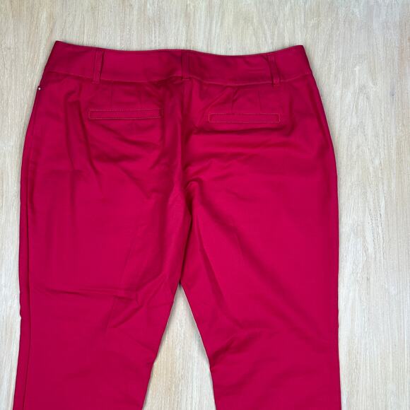 NWT WHBM Rouge Red Smooth Stretch Slim Ankle Trouser Workwear Office Pants 14 - Picture 15 of 16